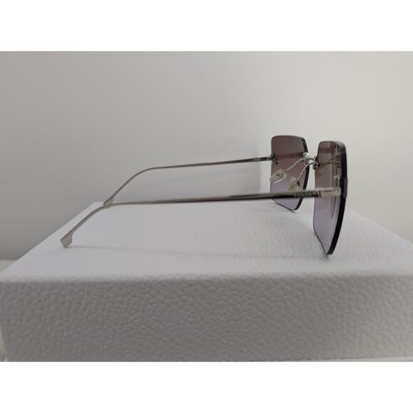 Authentic Fendi Rimless Square Sunglasses FE4082US 16Z 59 15 Palladium/Brown - Picture 3 of 12